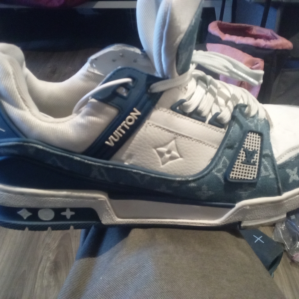 Louis Vuitton White and Blue Men's Sneakers